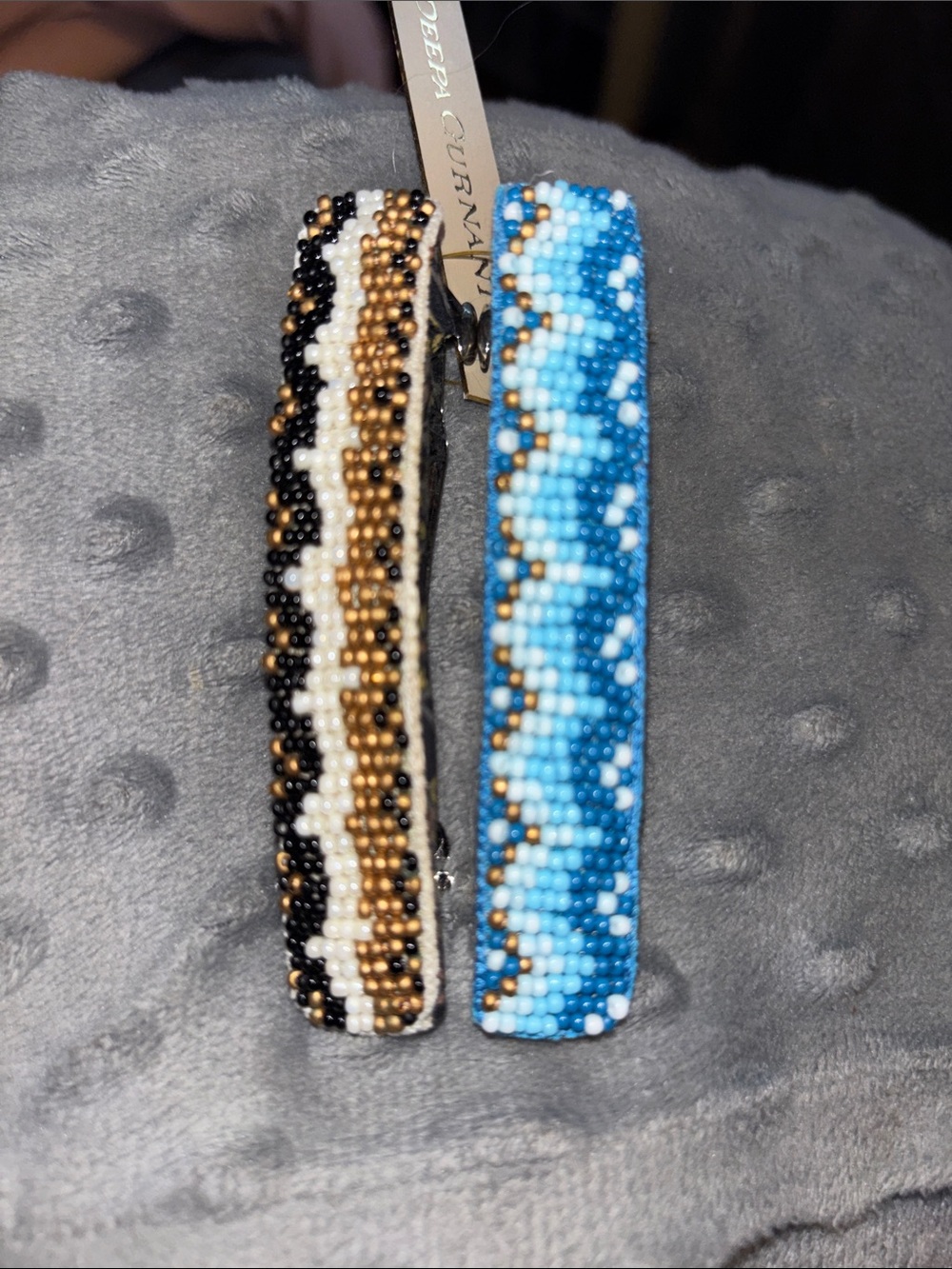 Set of Deepa Gurnani beaded barrettes